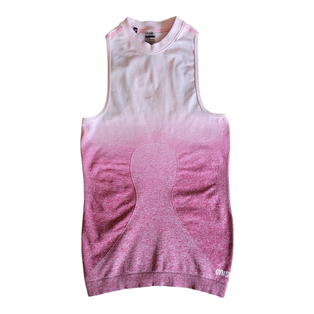 Gymshark pink ombre fitted high neck tank top size small​